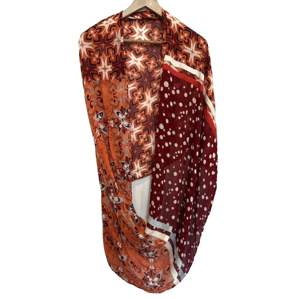 Anthropologie Boho Western Scarf Loop Infinity Moroccan Adair Red Rouge NWT